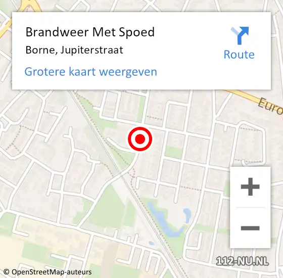 Locatie op kaart van de 112 melding: Brandweer Met Spoed Naar Borne, Jupiterstraat op 24 juni 2015 07:45