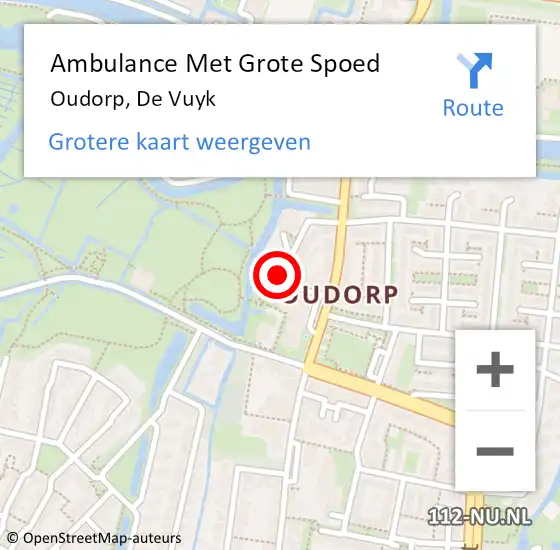 Locatie op kaart van de 112 melding: Ambulance Met Grote Spoed Naar Oudorp, De Vuyk op 24 juni 2015 08:49