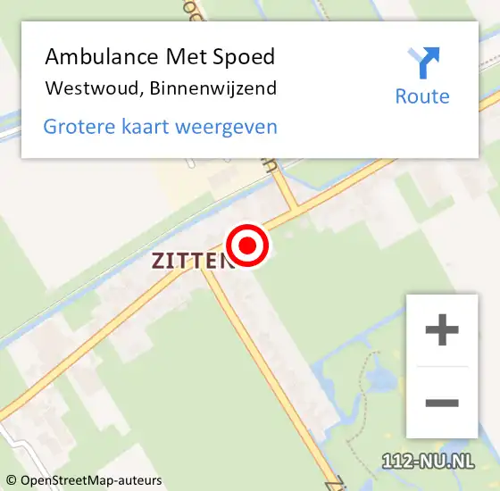 Locatie op kaart van de 112 melding: Ambulance Met Spoed Naar Westwoud, Binnenwijzend op 24 juni 2015 12:44