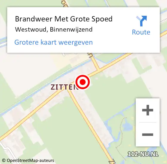 Locatie op kaart van de 112 melding: Brandweer Met Grote Spoed Naar Westwoud, Binnenwijzend op 24 juni 2015 12:46