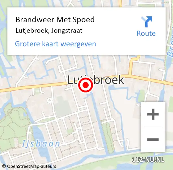 Locatie op kaart van de 112 melding: Brandweer Met Spoed Naar Lutjebroek, Jongstraat op 24 juni 2015 12:56