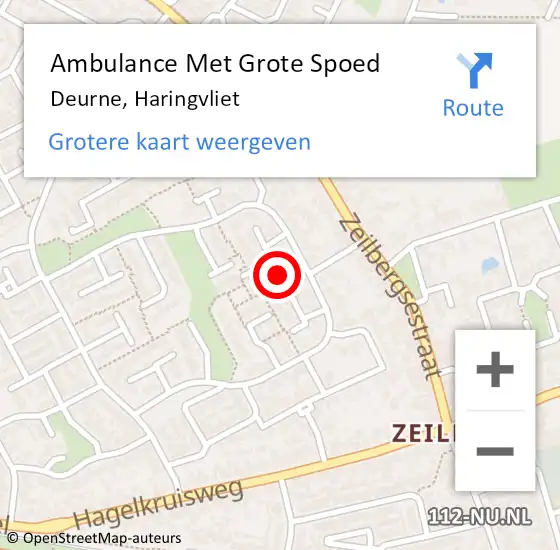 Locatie op kaart van de 112 melding: Ambulance Met Grote Spoed Naar Deurne, Haringvliet op 24 juni 2015 13:46