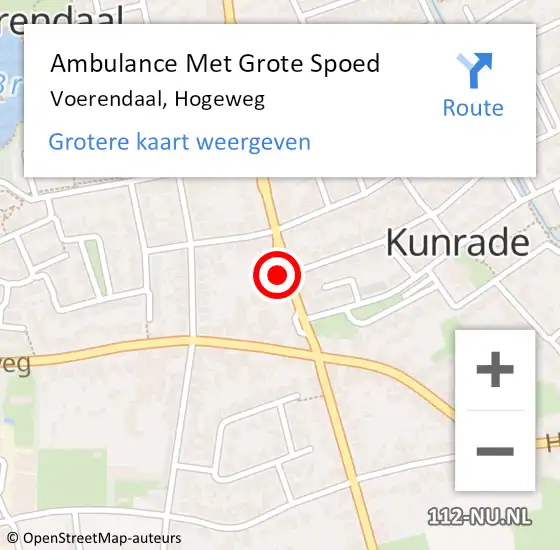 Locatie op kaart van de 112 melding: Ambulance Met Grote Spoed Naar Voerendaal, Hogeweg op 24 juni 2015 14:04