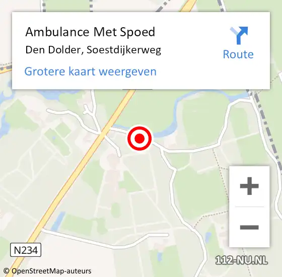 Locatie op kaart van de 112 melding: Ambulance Met Spoed Naar Den Dolder, Soestdijkerweg op 24 juni 2015 14:22