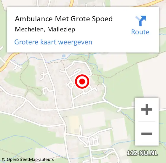 Locatie op kaart van de 112 melding: Ambulance Met Grote Spoed Naar Mechelen, Malleziep op 11 november 2013 23:12