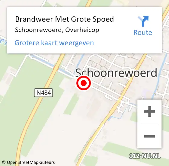 Locatie op kaart van de 112 melding: Brandweer Met Grote Spoed Naar Schoonrewoerd, Overheicop op 24 juni 2015 15:56