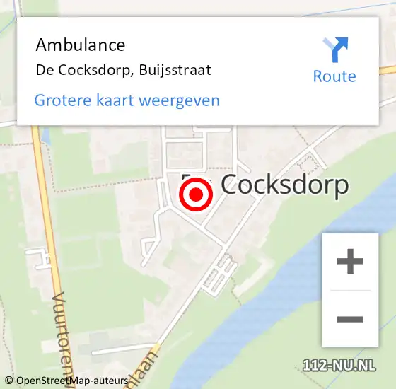 Locatie op kaart van de 112 melding: Ambulance De Cocksdorp, Buijsstraat op 24 juni 2015 16:56