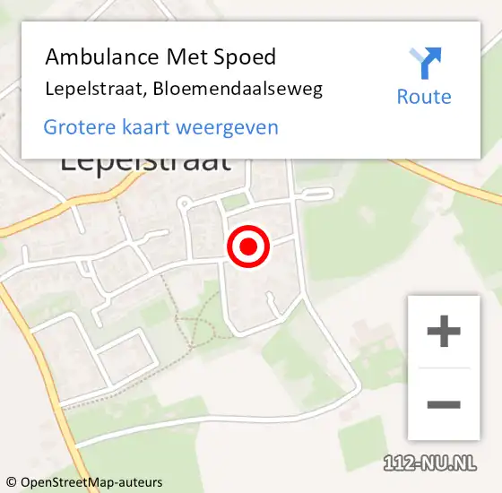 Locatie op kaart van de 112 melding: Ambulance Met Spoed Naar Lepelstraat, Bloemendaalseweg op 24 juni 2015 17:06