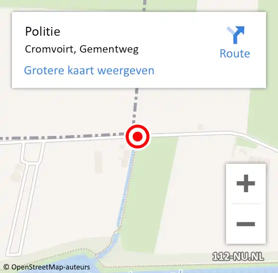 Locatie op kaart van de 112 melding: Politie Cromvoirt, Gementweg op 24 juni 2015 17:38