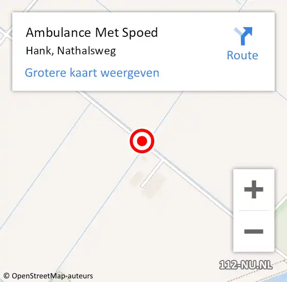 Locatie op kaart van de 112 melding: Ambulance Met Spoed Naar Hank, Nathalsweg op 24 juni 2015 17:47