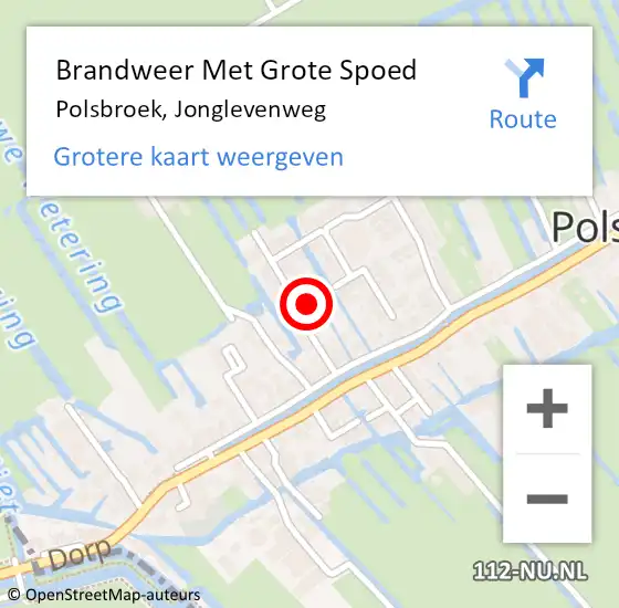 Locatie op kaart van de 112 melding: Brandweer Met Grote Spoed Naar Polsbroek, Jonglevenweg op 24 juni 2015 18:00