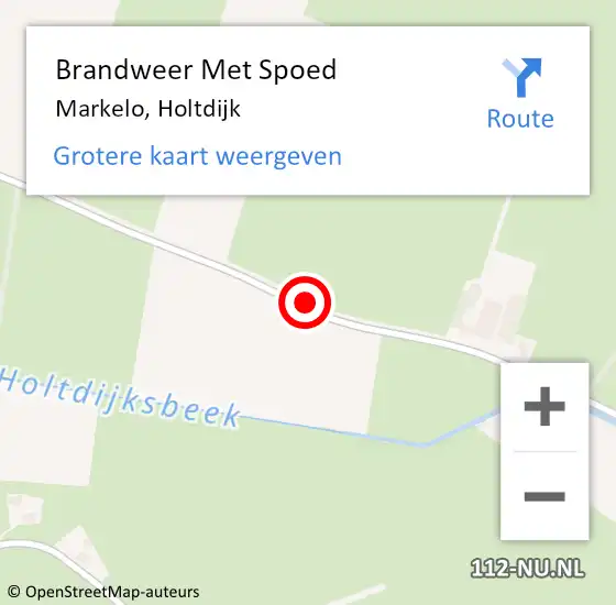 Locatie op kaart van de 112 melding: Brandweer Met Spoed Naar Markelo, Holtdijk op 24 juni 2015 18:13