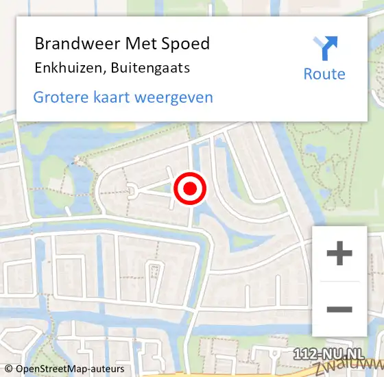 Locatie op kaart van de 112 melding: Brandweer Met Spoed Naar Enkhuizen, Buitengaats op 24 juni 2015 18:22