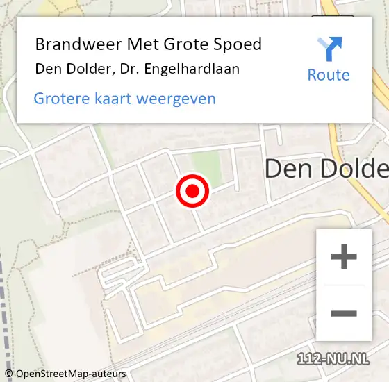 Locatie op kaart van de 112 melding: Brandweer Met Grote Spoed Naar Den Dolder, Dr. Engelhardlaan op 24 juni 2015 20:47