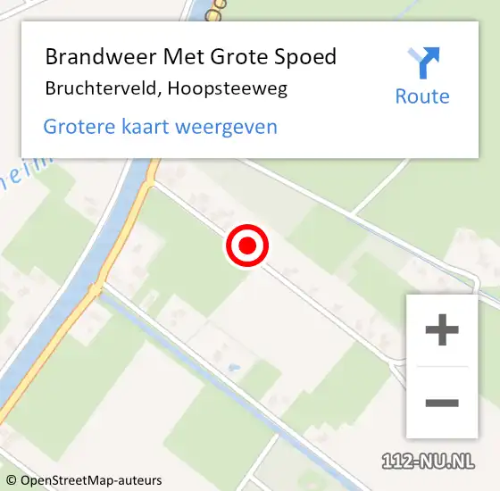 Locatie op kaart van de 112 melding: Brandweer Met Grote Spoed Naar Bruchterveld, Hoopsteeweg op 12 november 2013 01:08