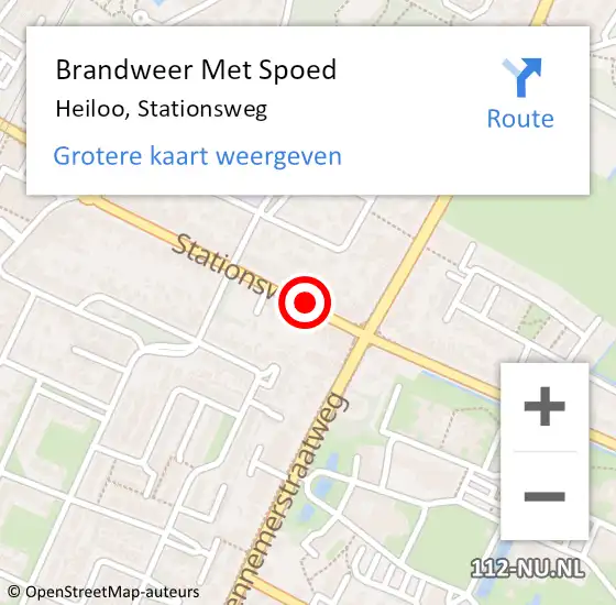 Locatie op kaart van de 112 melding: Brandweer Met Spoed Naar Heiloo, Stationsweg op 24 juni 2015 23:48