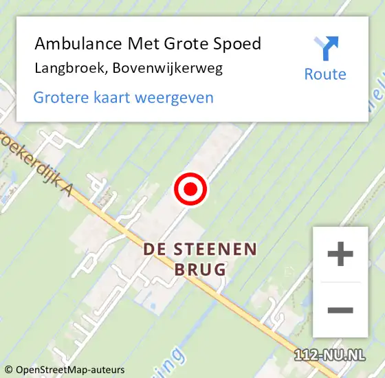 Locatie op kaart van de 112 melding: Ambulance Met Grote Spoed Naar Langbroek, Bovenwijkerweg op 25 juni 2015 04:10