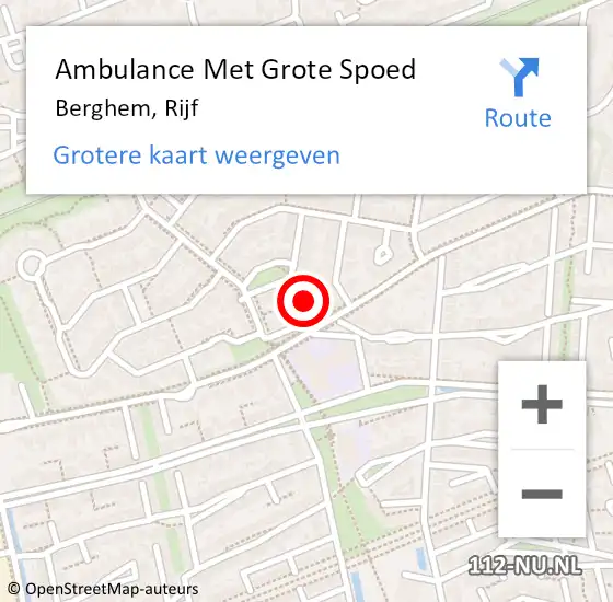 Locatie op kaart van de 112 melding: Ambulance Met Grote Spoed Naar Berghem, Rijf op 25 juni 2015 06:37