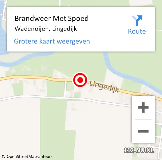 Locatie op kaart van de 112 melding: Brandweer Met Spoed Naar Wadenoijen, Lingedijk op 25 juni 2015 06:51