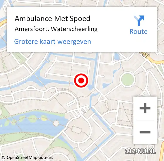 Locatie op kaart van de 112 melding: Ambulance Met Spoed Naar Amersfoort, Waterscheerling op 25 juni 2015 08:21