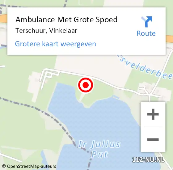 Locatie op kaart van de 112 melding: Ambulance Met Grote Spoed Naar Terschuur, Vinkelaar op 12 november 2013 02:22