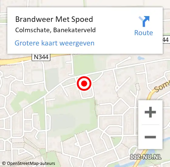 Locatie op kaart van de 112 melding: Brandweer Met Spoed Naar Colmschate, Banekaterveld op 25 juni 2015 08:55