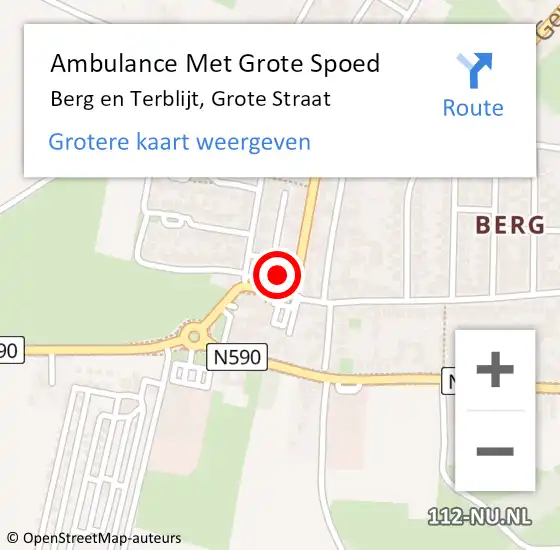 Locatie op kaart van de 112 melding: Ambulance Met Grote Spoed Naar Berg en Terblijt, Grote Straat op 25 juni 2015 10:07