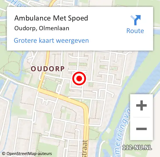 Locatie op kaart van de 112 melding: Ambulance Met Spoed Naar Oudorp, Olmenlaan op 12 november 2013 04:24