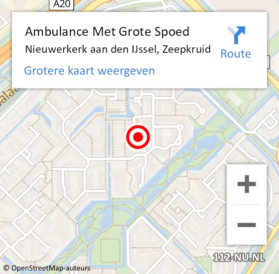 Locatie op kaart van de 112 melding: Ambulance Met Grote Spoed Naar Nieuwerkerk aan den IJssel, Zeepkruid op 25 juni 2015 13:41