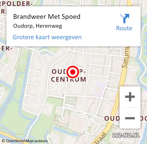 Locatie op kaart van de 112 melding: Brandweer Met Spoed Naar Oudorp, Herenweg op 25 juni 2015 14:41