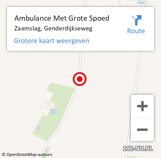 Locatie op kaart van de 112 melding: Ambulance Met Grote Spoed Naar Zaamslag, Genderdijkseweg op 12 november 2013 06:15