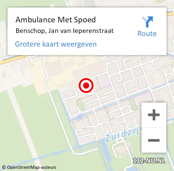 Locatie op kaart van de 112 melding: Ambulance Met Spoed Naar Benschop, Jan van Ieperenstraat op 25 juni 2015 16:18