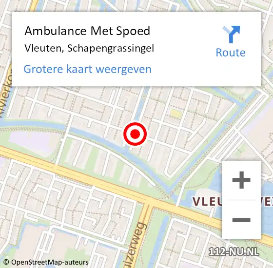 Locatie op kaart van de 112 melding: Ambulance Met Spoed Naar Vleuten, Schapengrassingel op 25 juni 2015 16:30