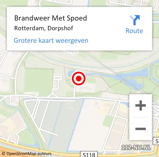 Locatie op kaart van de 112 melding: Brandweer Met Spoed Naar Rotterdam, Dorpshof op 25 juni 2015 20:21