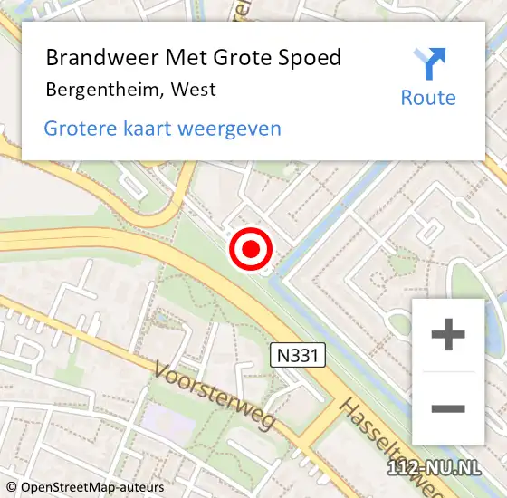 Locatie op kaart van de 112 melding: Brandweer Met Grote Spoed Naar Bergentheim, West op 25 juni 2015 22:54