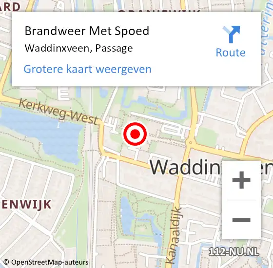 Locatie op kaart van de 112 melding: Brandweer Met Spoed Naar Waddinxveen, Passage op 26 juni 2015 03:10