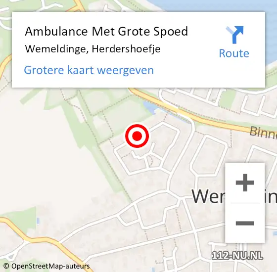 Locatie op kaart van de 112 melding: Ambulance Met Grote Spoed Naar Wemeldinge, Herdershoefje op 26 juni 2015 07:56