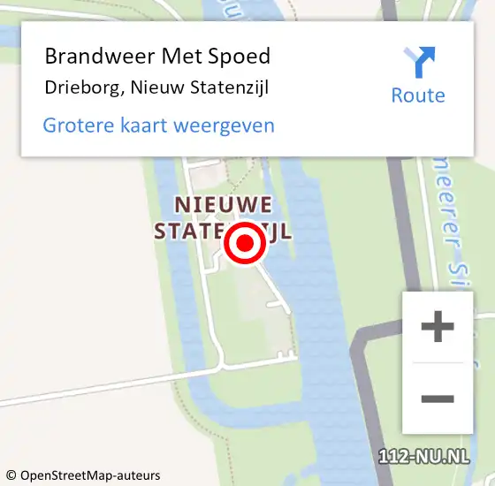 Locatie op kaart van de 112 melding: Brandweer Met Spoed Naar Drieborg, Nieuw Statenzijl op 26 juni 2015 08:48
