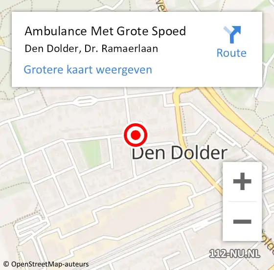 Locatie op kaart van de 112 melding: Ambulance Met Grote Spoed Naar Den Dolder, Dr. Ramaerlaan op 12 november 2013 08:33