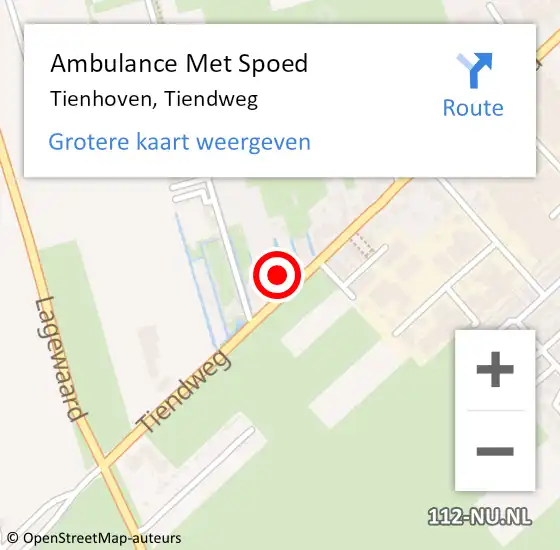 Locatie op kaart van de 112 melding: Ambulance Met Spoed Naar Tienhoven, Tiendweg op 26 juni 2015 12:47