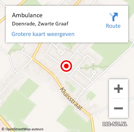 Locatie op kaart van de 112 melding: Ambulance Doenrade, Zwarte Graaf op 12 november 2013 09:01