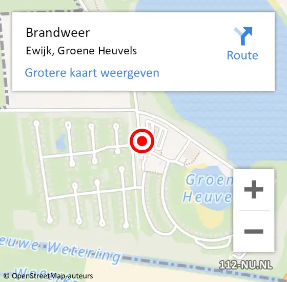 Locatie op kaart van de 112 melding: Brandweer Ewijk, Groene Heuvels op 26 juni 2015 13:27