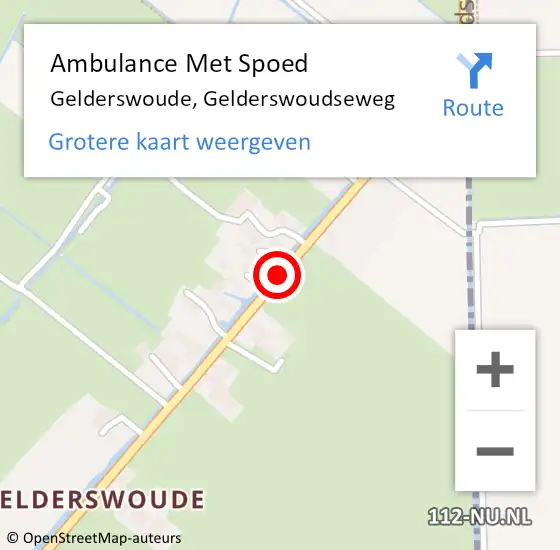 Locatie op kaart van de 112 melding: Ambulance Met Spoed Naar Gelderswoude, Gelderswoudseweg op 26 juni 2015 17:05