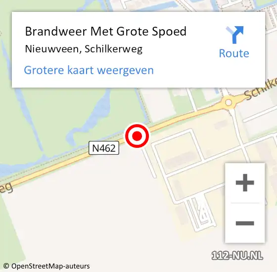 Locatie op kaart van de 112 melding: Brandweer Met Grote Spoed Naar Nieuwveen, Schilkerweg op 26 juni 2015 17:58