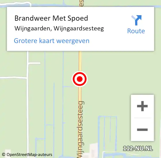 Locatie op kaart van de 112 melding: Brandweer Met Spoed Naar Wijngaarden, Wijngaardsesteeg op 26 juni 2015 18:51