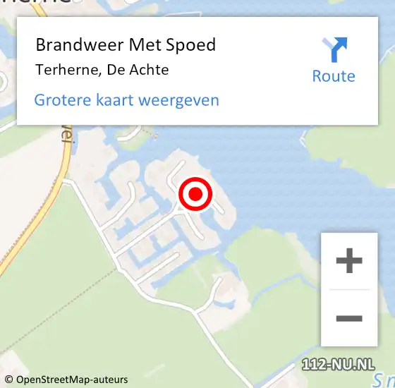 Locatie op kaart van de 112 melding: Brandweer Met Spoed Naar Terherne, De Achte op 26 juni 2015 19:04