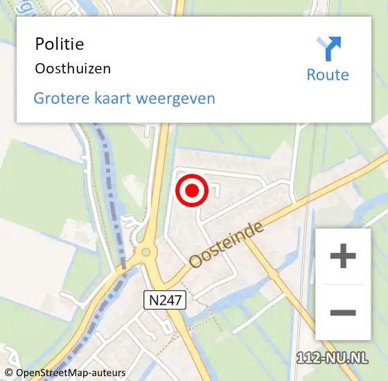 Locatie op kaart van de 112 melding: Politie Oosthuizen op 26 juni 2015 19:37