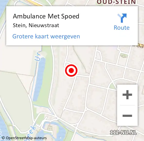 Locatie op kaart van de 112 melding: Ambulance Met Spoed Naar Stein, Nieuwstraat op 12 november 2013 09:49