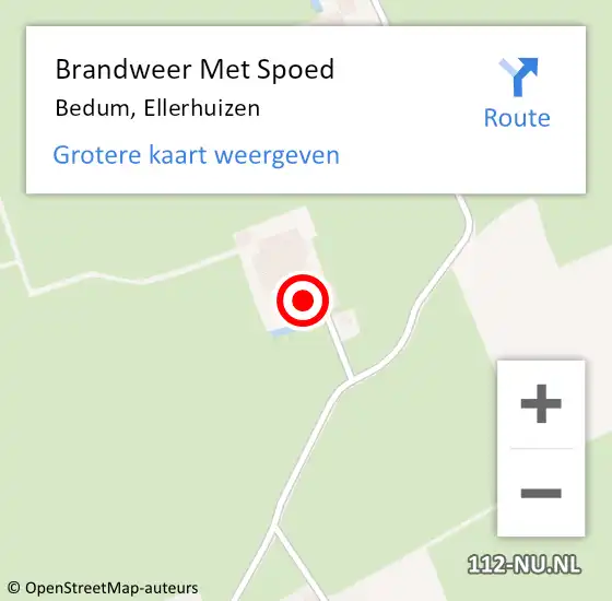 Locatie op kaart van de 112 melding: Brandweer Met Spoed Naar Bedum, Ellerhuizen op 26 juni 2015 21:57