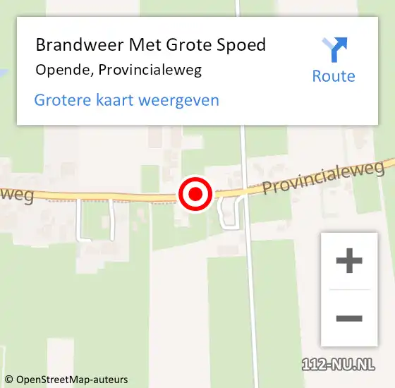 Locatie op kaart van de 112 melding: Brandweer Met Grote Spoed Naar Opende, Provincialeweg op 26 juni 2015 23:50